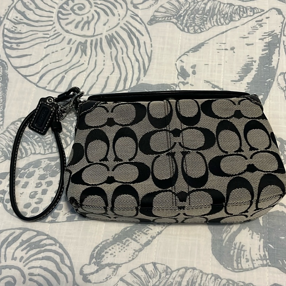 Coach wristlet. Black and gray. 5”x7”